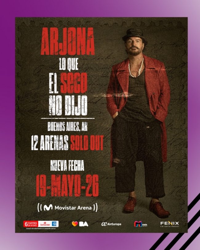 Ricardo Arjona, nueva salida 19 de Mayo