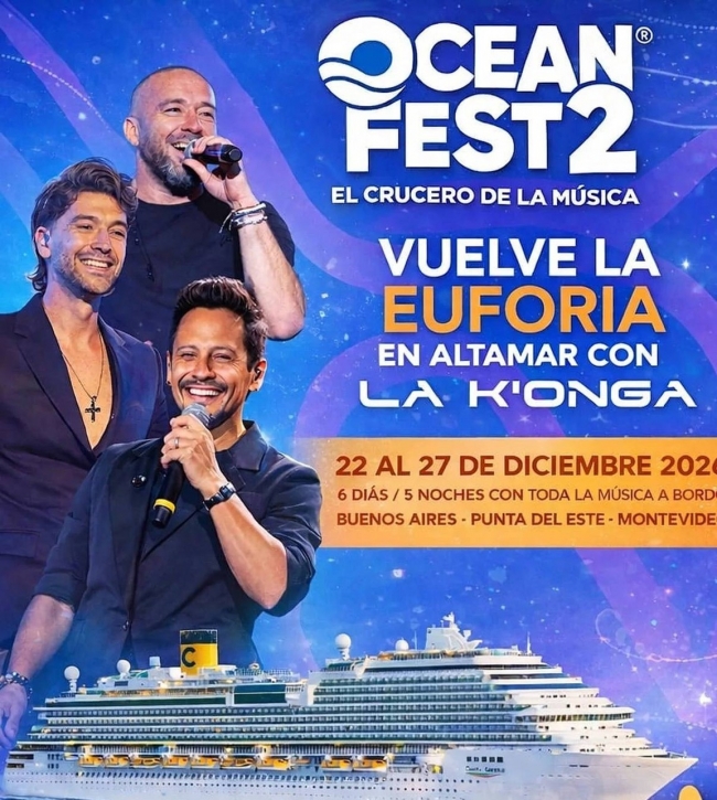 Ocean Fest 2, el crucero de la m�sica con la K'onga